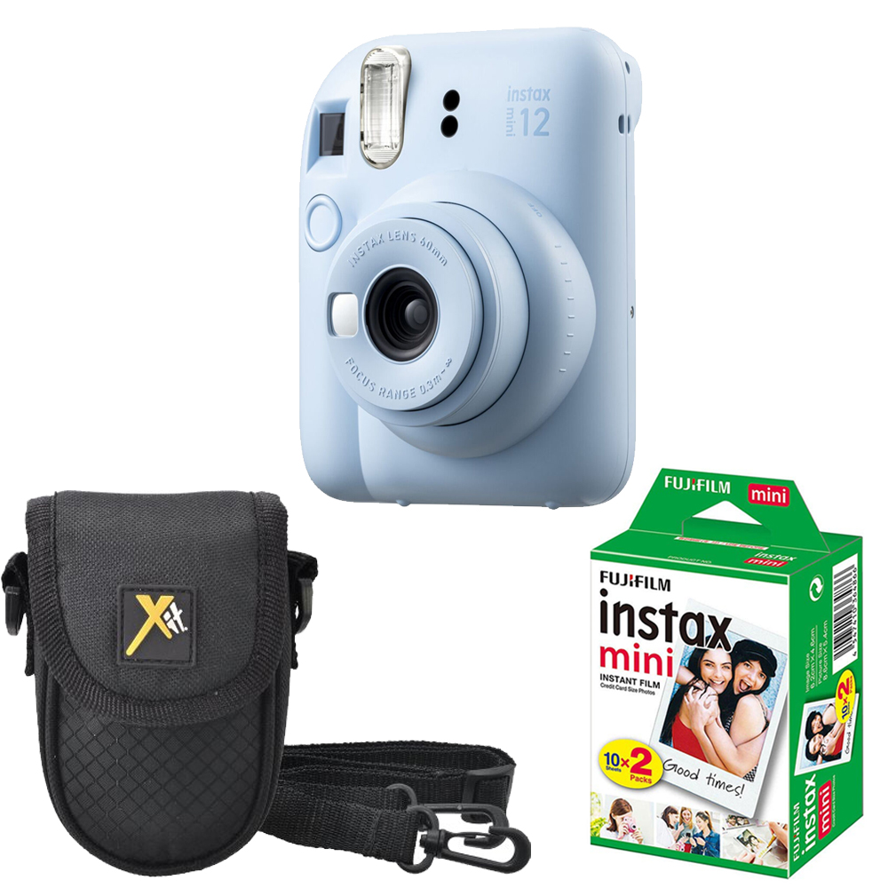 INSTAX MINI 12 Instant Film Camera Blue+Case+Mini Film Kit *FREE SHIPPING*