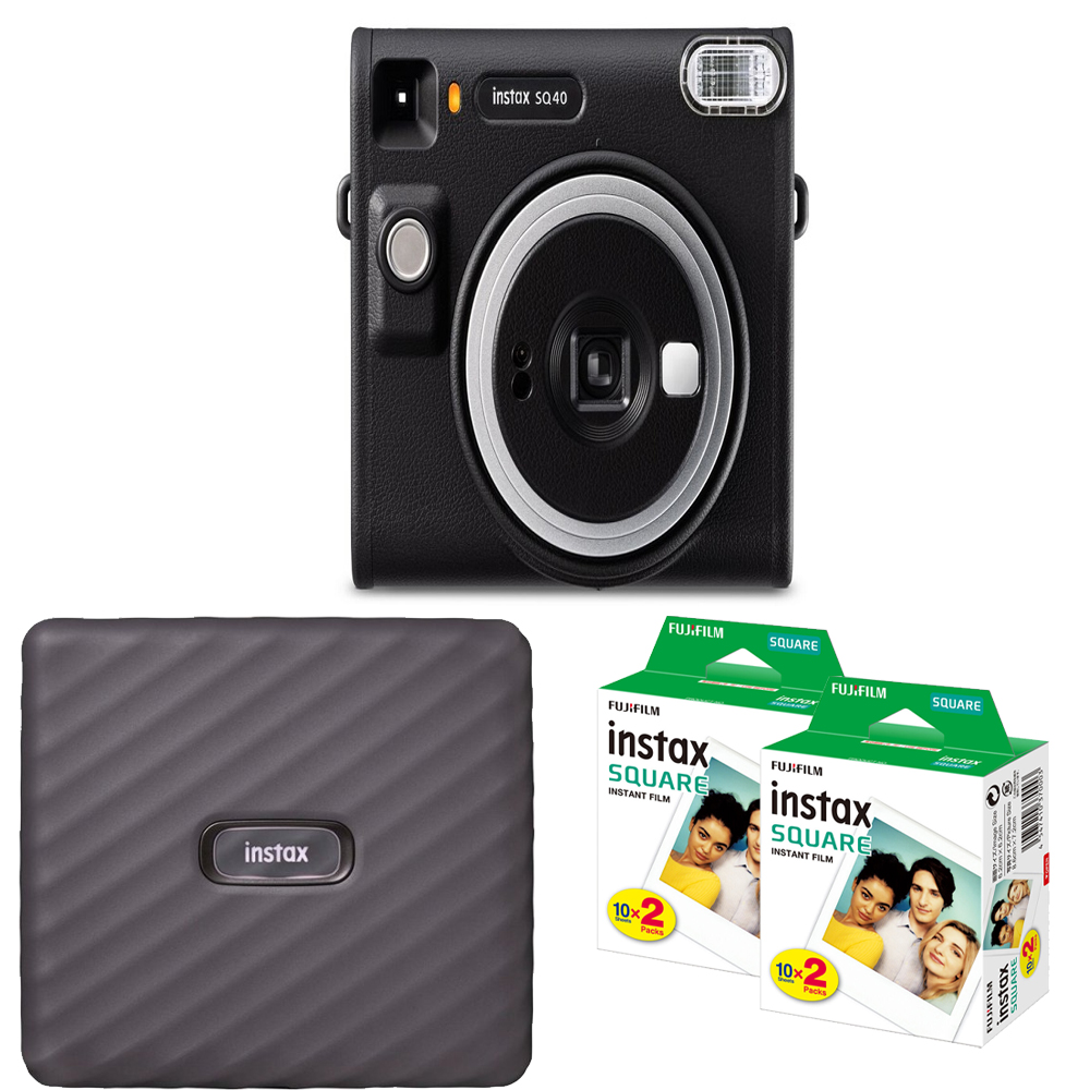 Instax Square SQ40 Instant Camera(Black)+Mini Film Printer Kit -2 Pack *FREE SHIPPING*