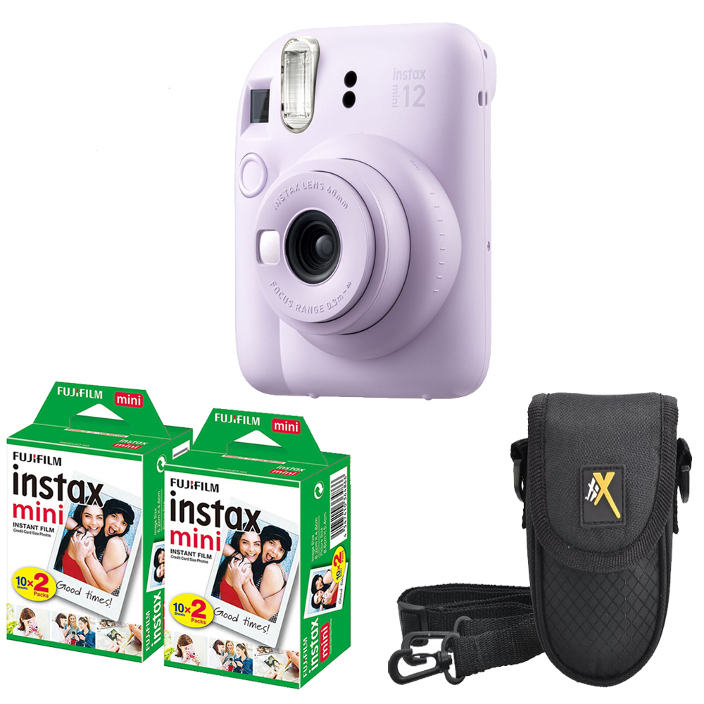 INSTAX MINI 12 Instant Film Camera Purple+Case +Mini Film Kit- 2 Pack *FREE SHIPPING*