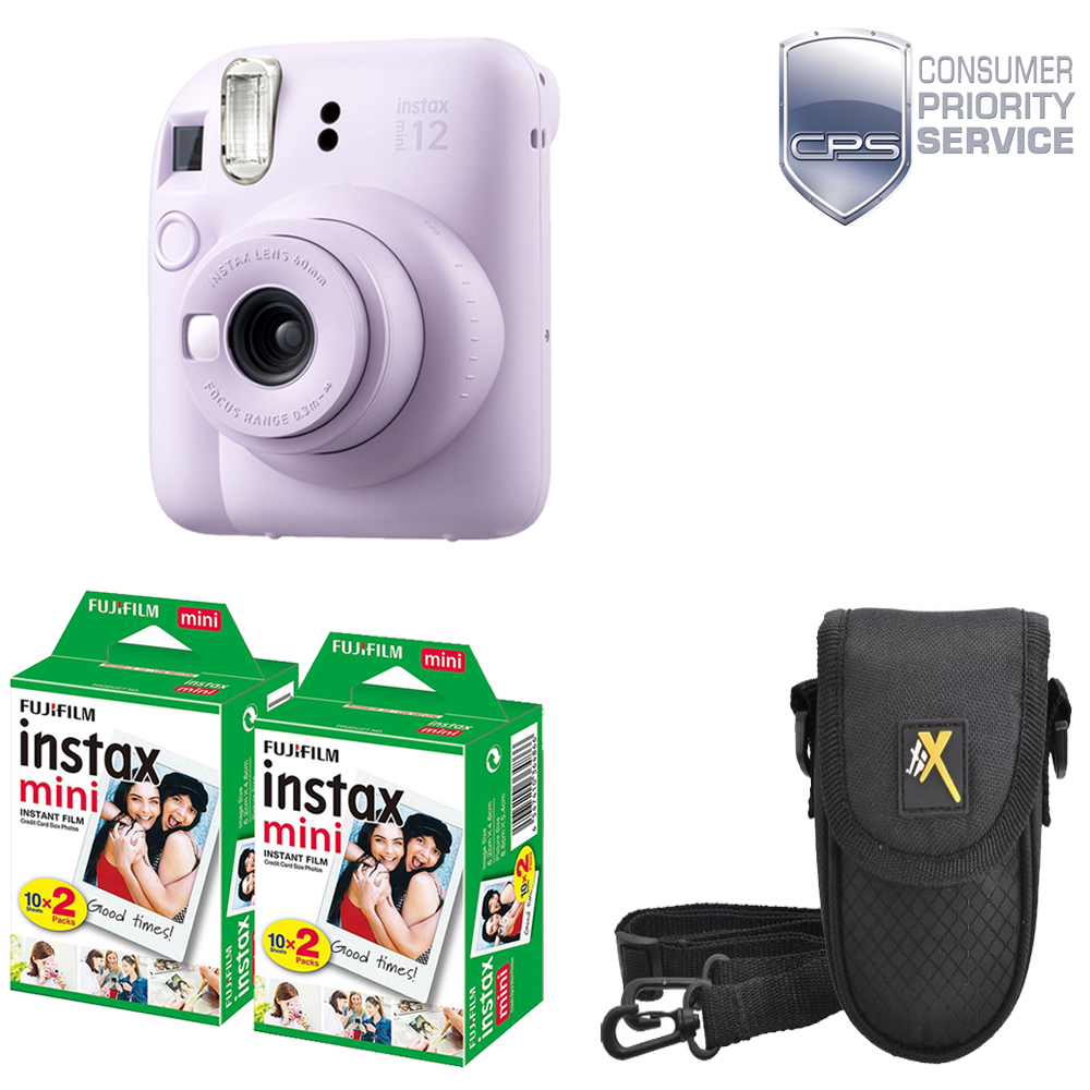 INSTAX MINI 12 Film Camera Purple +Case+Mini Film Kit (2 Pack)+ 1YR WTY *FREE SHIPPING*
