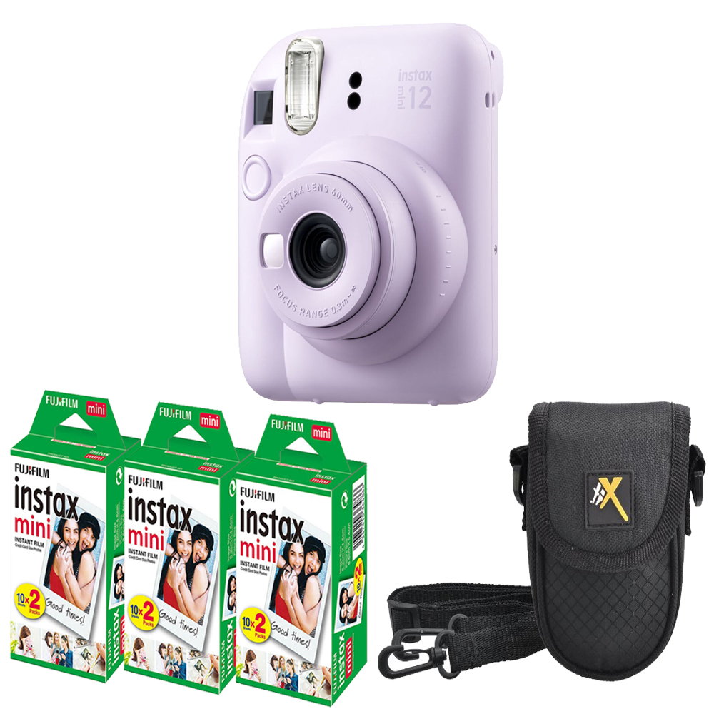 INSTAX MINI 12 Film Camera Purple+Case +Mini Film Printer Kit-3 Pack *FREE SHIPPING*