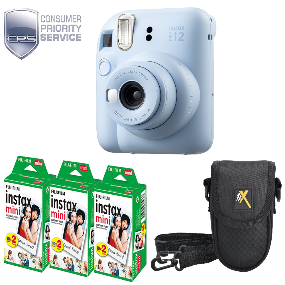 INSTAX MINI 12 Film Camera Blue +Case+Mini Film Kit (3 Pack)+ 1YR WTY *FREE SHIPPING*