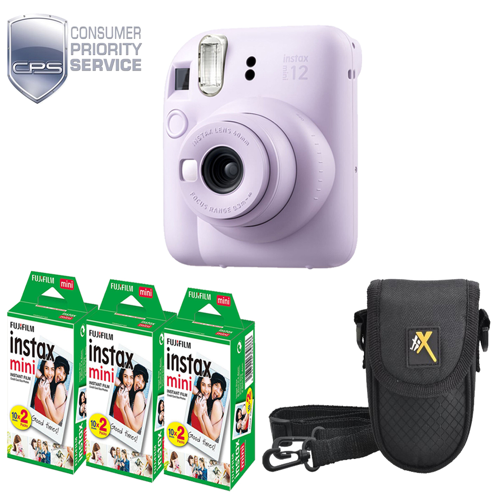 INSTAX MINI 12 Film Camera Purple +Case+Mini Film Kit (3 Pack)+ 1YR WTY *FREE SHIPPING*