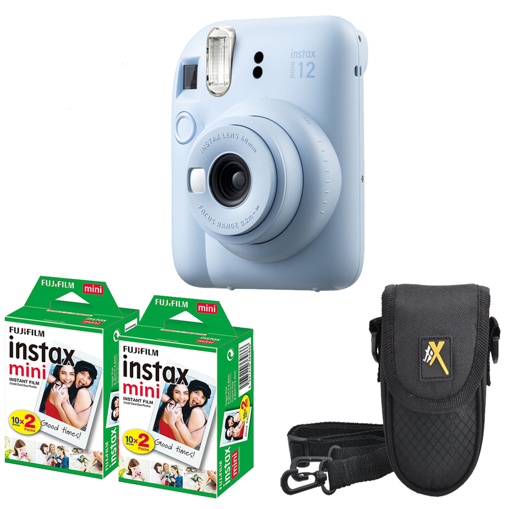 INSTAX MINI 12 Instant Film Camera Blue+Case +Mini Film Kit- 2 Pack *FREE SHIPPING*