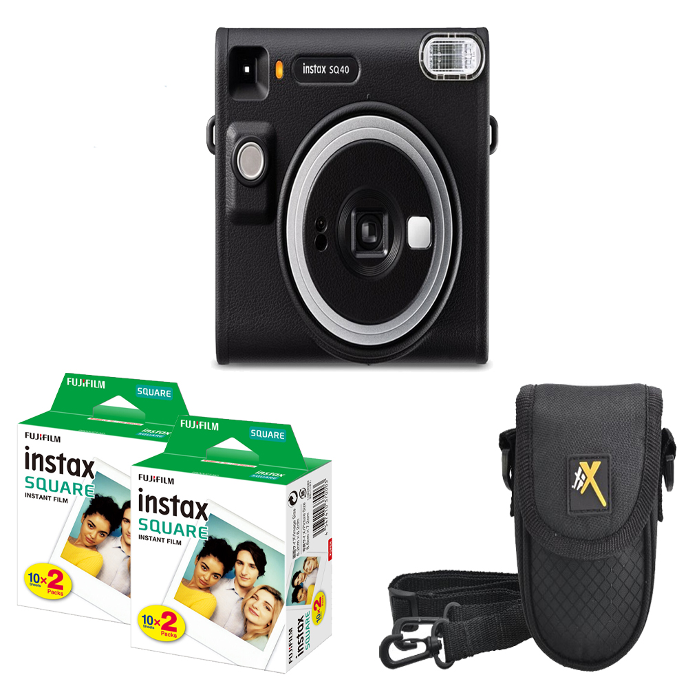 Instax Square SQ40 Instant Camera (Black)+Case +Mini Film Kit- 2 Pack *FREE SHIPPING*