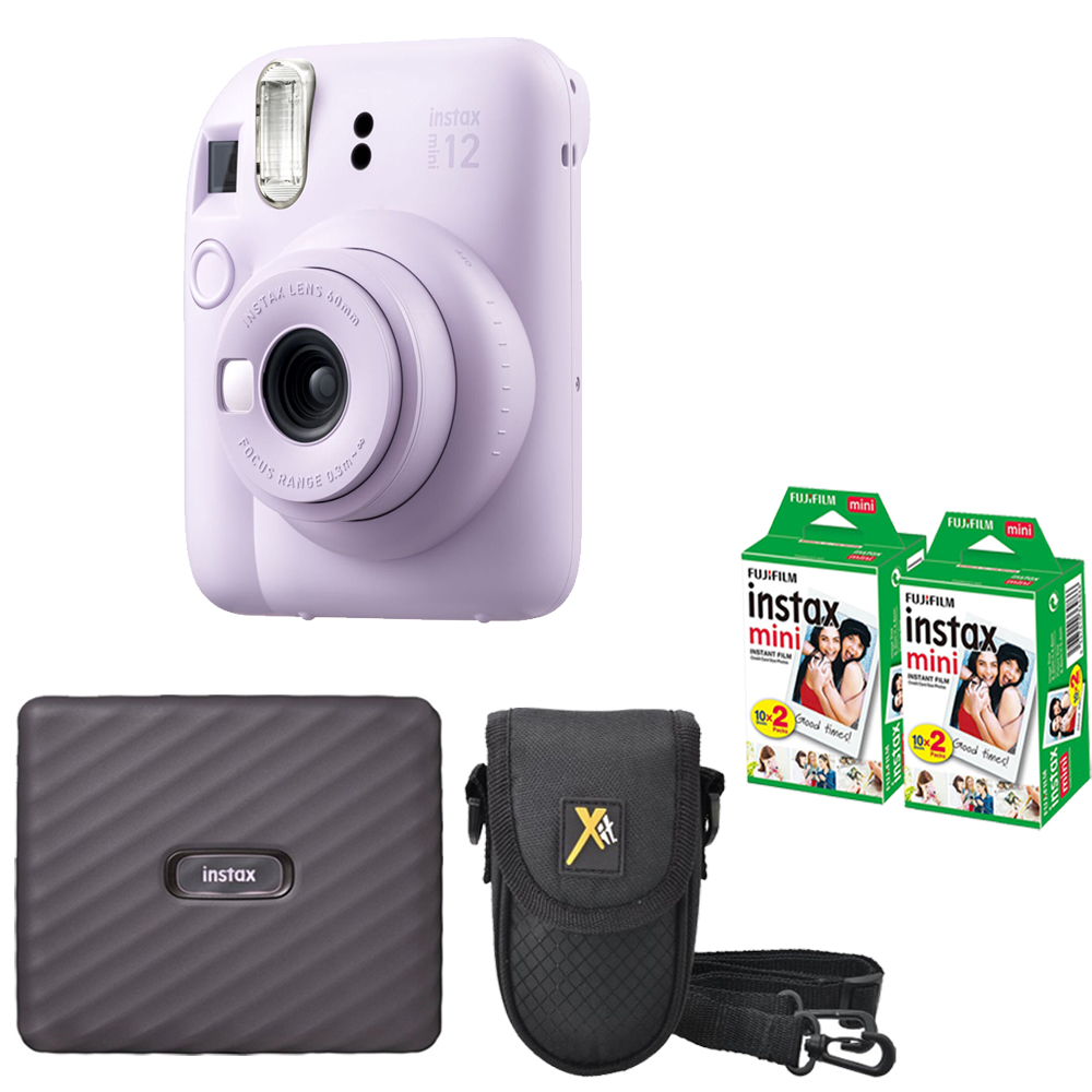 INSTAX MINI 12 Film Camera Purple+Case+Mini Film  Printer Kit -2 Pack *FREE SHIPPING*
