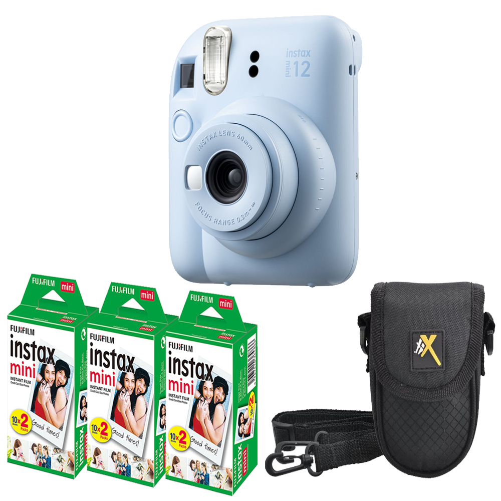 INSTAX MINI 12 Film Camera Blue+Case +Mini Film Printer Kit-3 Pack *FREE SHIPPING*
