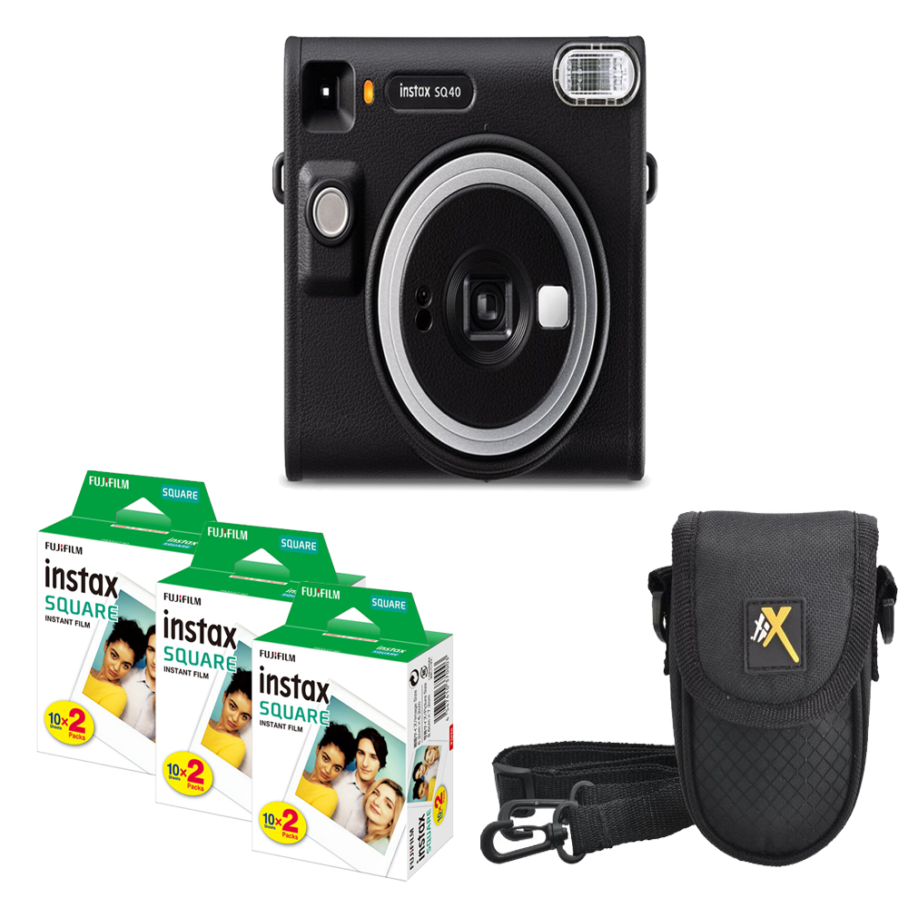 Instax Square SQ40 Camera (Black)+Case +Mini Film Printer Kit-3 Pack *FREE SHIPPING*
