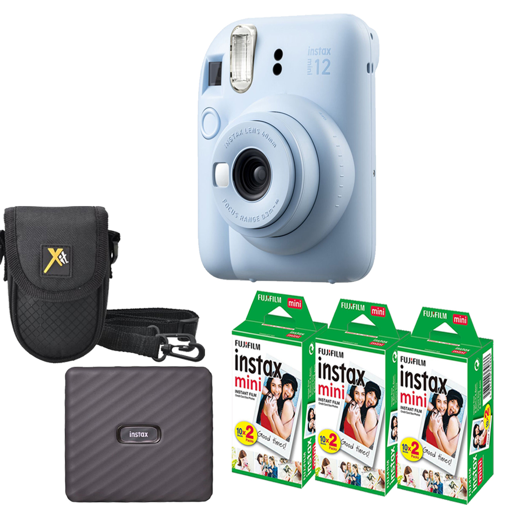 INSTAX MINI 12 Film Camera Blue+Case +Mini Film  Printer Kit -3 Pack *FREE SHIPPING*