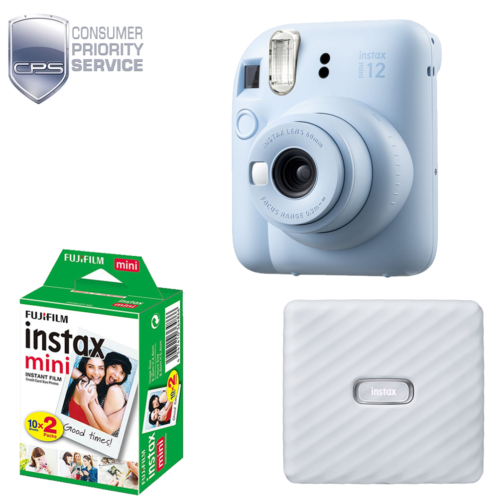 INSTAX MINI 12 Film Camera Blue +Mini Film White Printer Kit+ 1YR WTY *FREE SHIPPING*