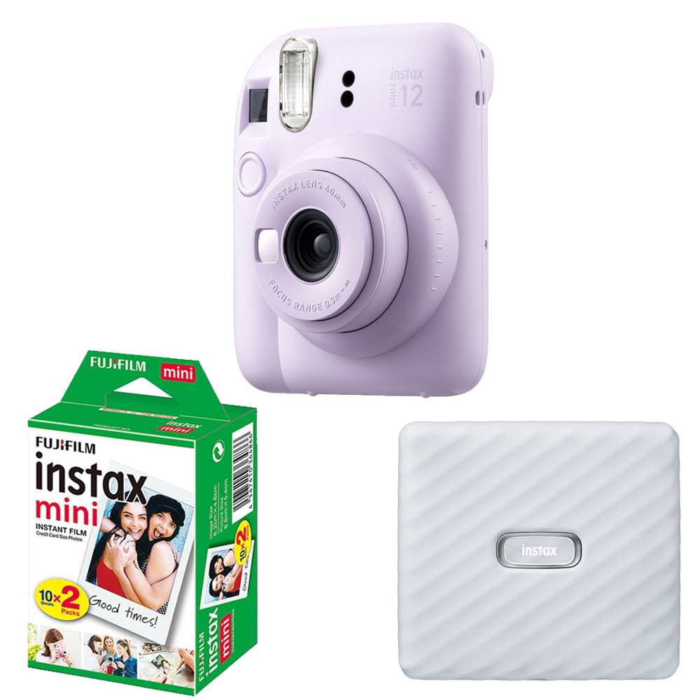 INSTAX MINI 12 Film Camera Purple+Mini Film White Printer Kit -1 Pack *FREE SHIPPING*
