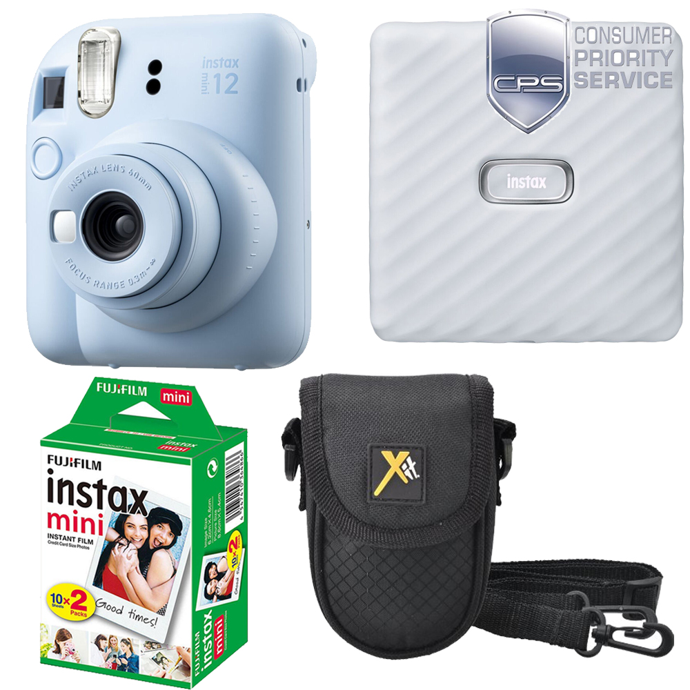 INSTAX MINI 12 Camera Blue +Case + Mini White Printer Kit+ 1YR WTY *FREE SHIPPING*
