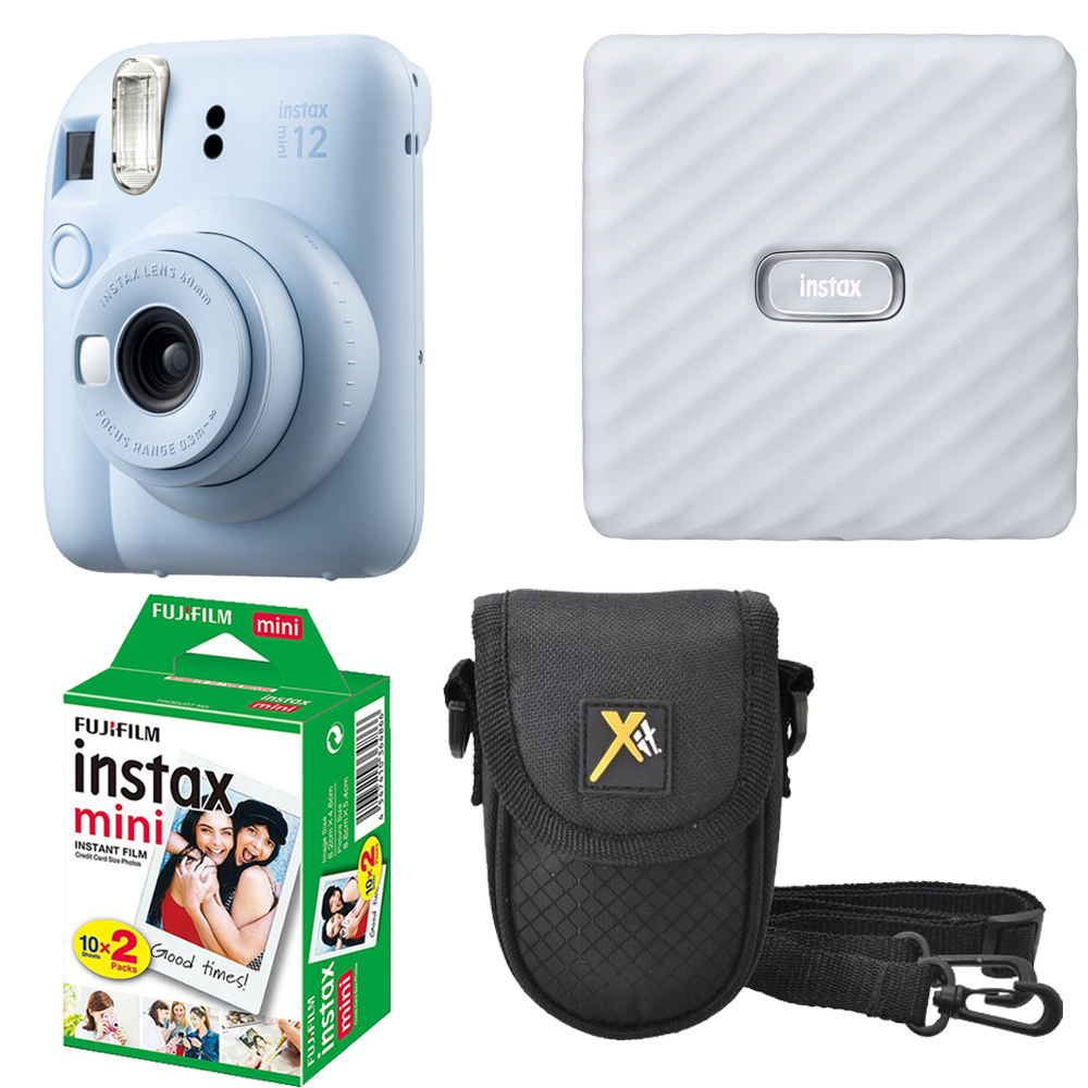 INSTAX MINI 12 Film Camera Blue+Case +Mini Film White Printer Kit *FREE SHIPPING*