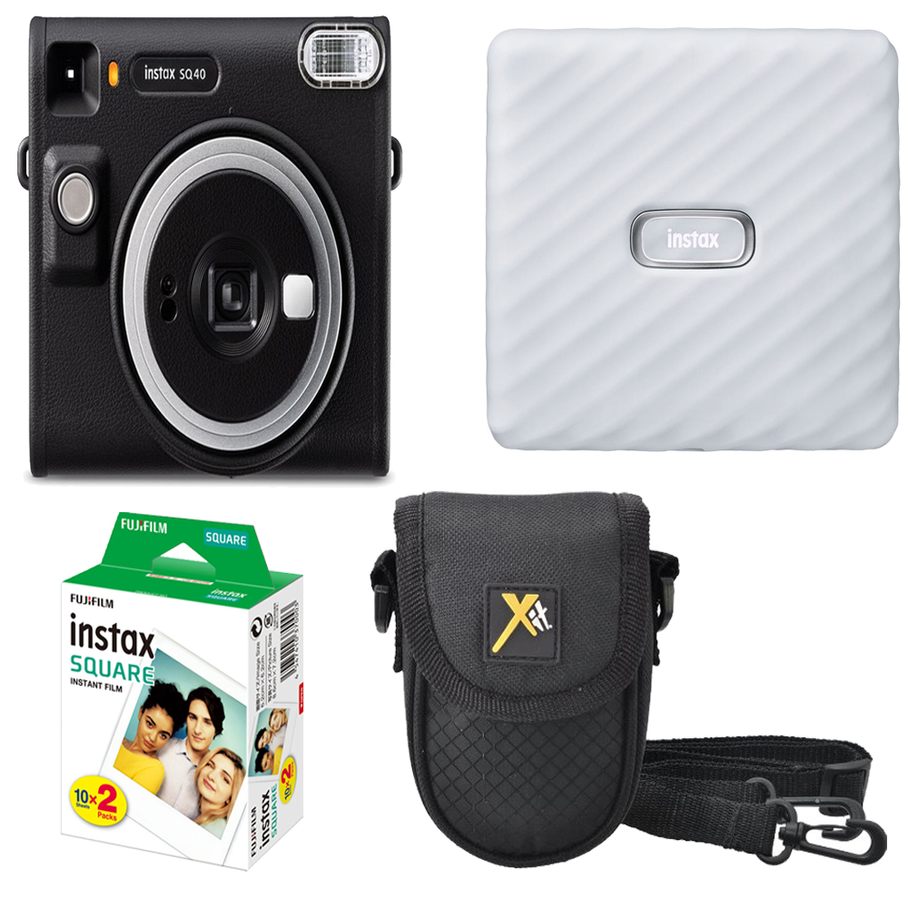 Instax Square SQ40 Camera (Black)+Case +Mini Film White Printer Kit *FREE SHIPPING*