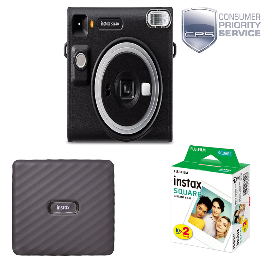 Instax Square SQ40 Instant Camera (Black)+Mini Film Printer Kit+1YR WTY *FREE SHIPPING*