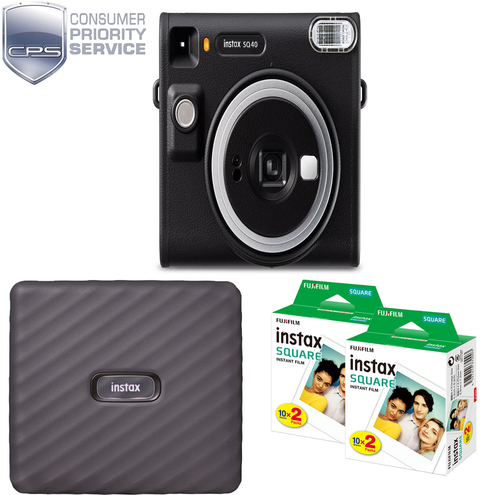 Instax Square SQ40 Camera (Black)+Mini Film Printer Kit(2 Pack)+1YR WTY *FREE SHIPPING*