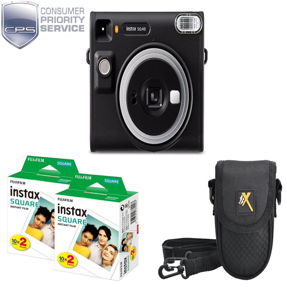 Instax Square SQ40 Camera (Black) +Case+Mini Film Kit (2 Pack)+ 1YR WTY *FREE SHIPPING*
