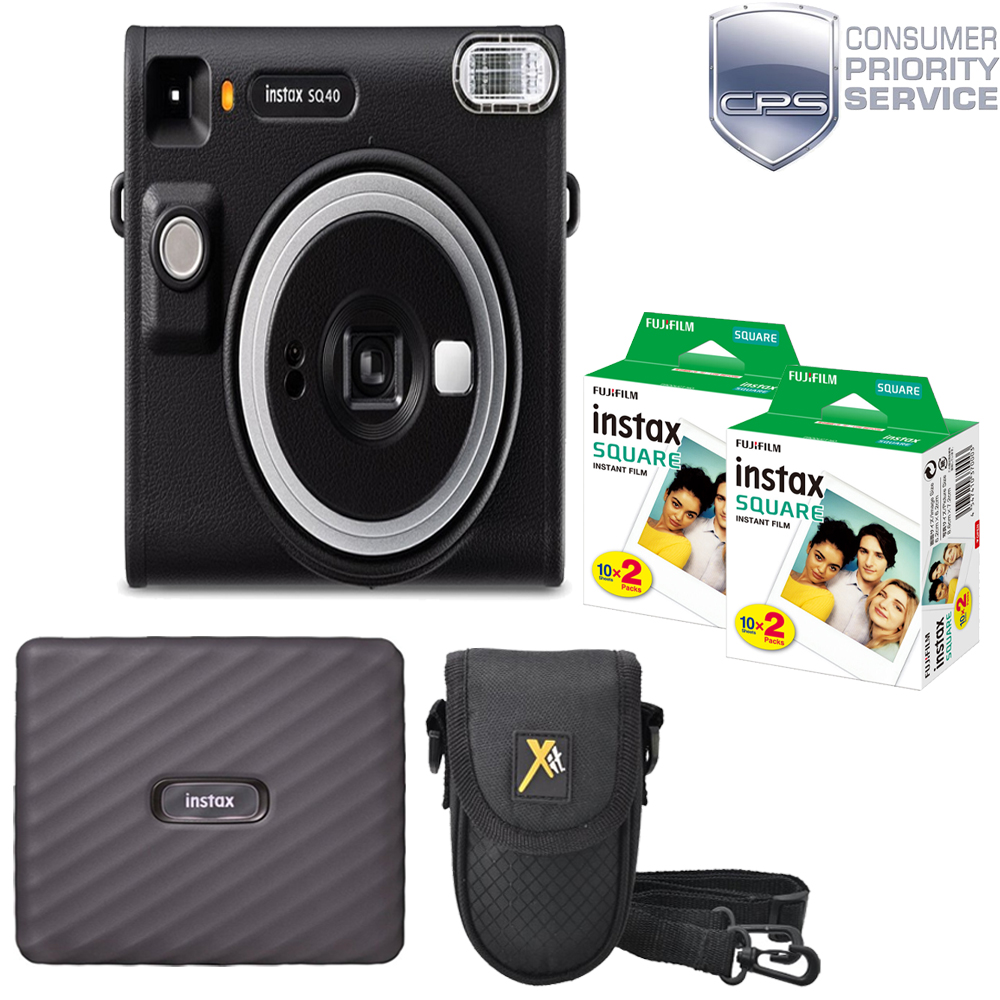 Instax Square SQ40 Camera (Black)+Case+Mini Printer Kit(2 Pack)+1YR WTY *FREE SHIPPING*