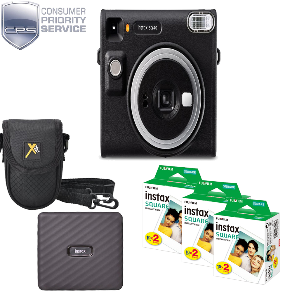 Instax Square SQ40 Camera (Black)+Case+Mini Printer Kit(3 Pack)+1YR WTY *FREE SHIPPING*