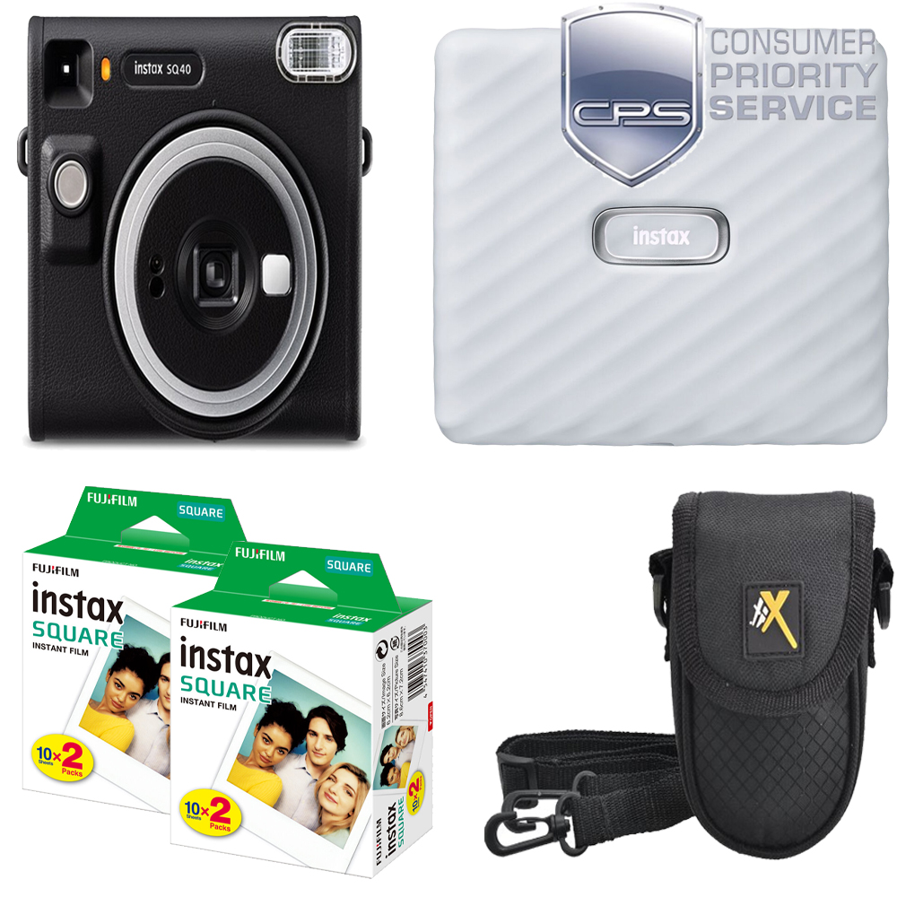 Instax Square SQ40 Camera (Black)+Case + Mini Printer(2 Pack)+1YR WTY *FREE SHIPPING*