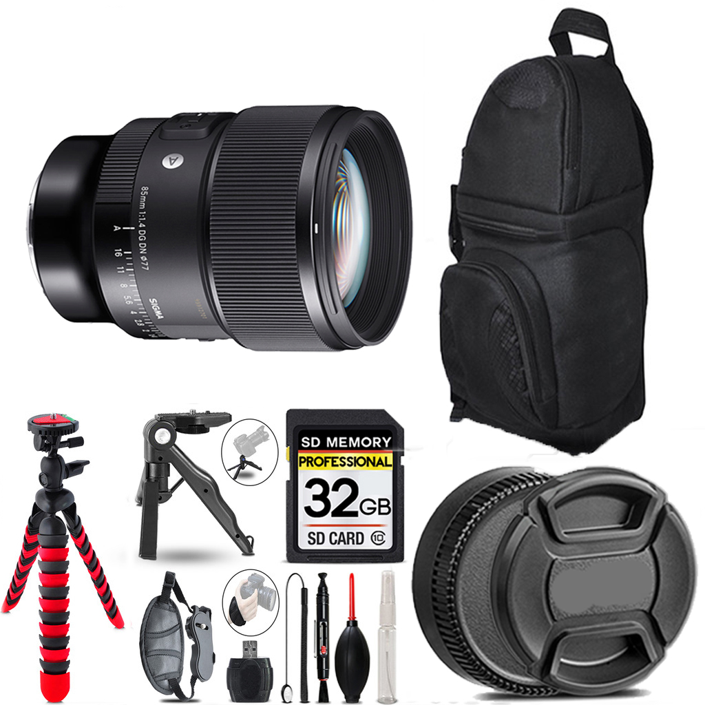 85mm f/1.4 DG DN Art Lens for Sony+ Tripod+Backpack -32GB Accessory Bundle *FREE SHIPPING*