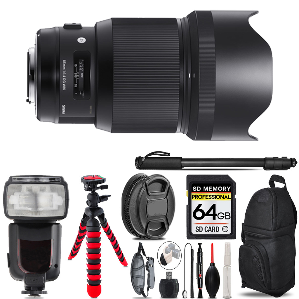 85mm f/1.4 DG HSM Art Lens for Nikon F - 64GB Accessory Kit *FREE SHIPPING*