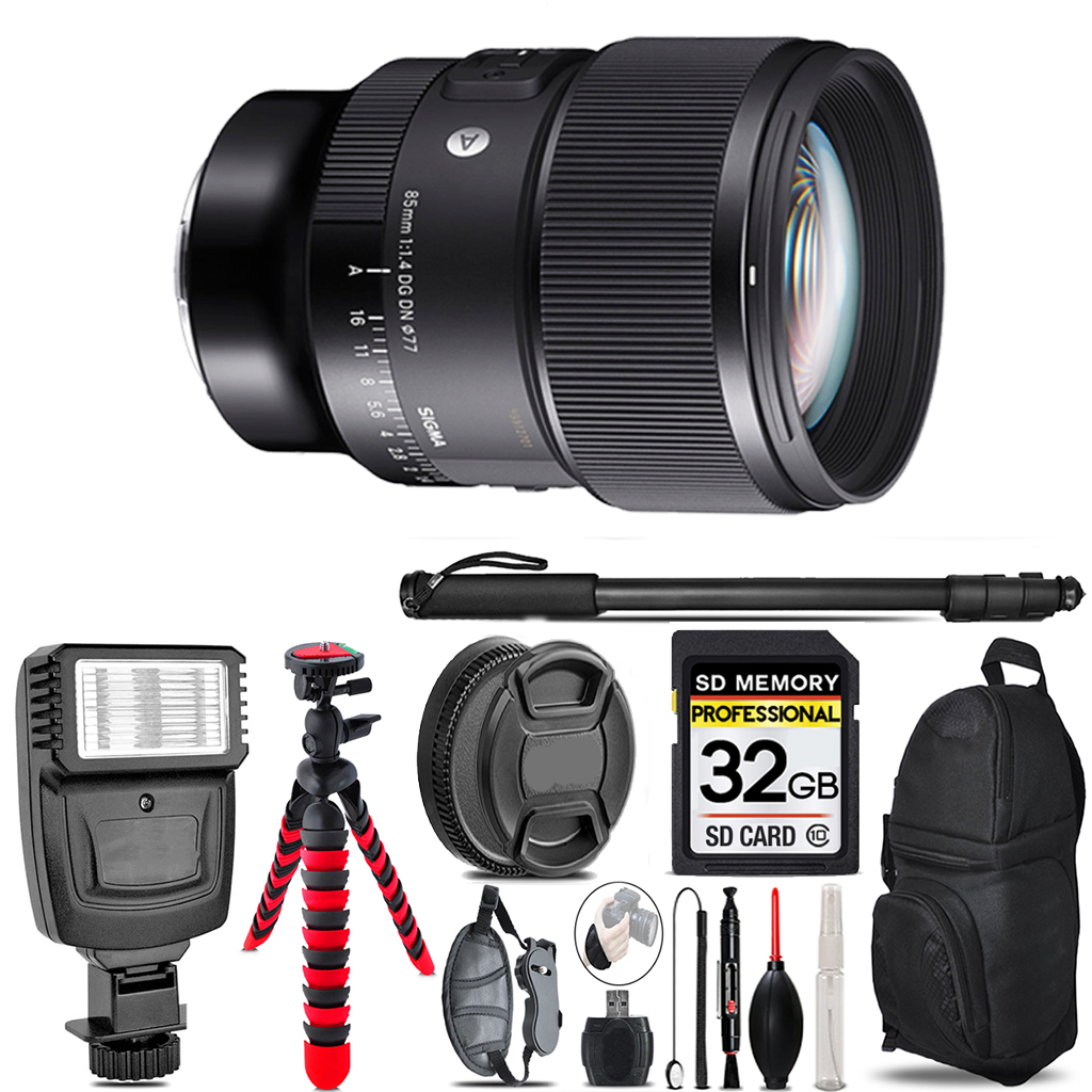 85mm f/1.4 DG DN Art Lens for Sony E+ Flash - 32GB Accessory Kit *FREE SHIPPING*