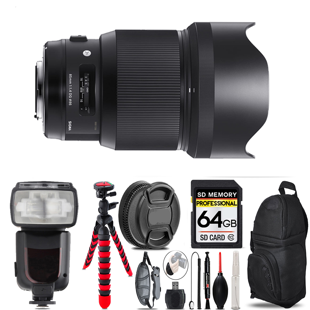 85mm f/1.4 DG HSM Art Lens for Nikon F+ Special Bundle- 64GB Kit *FREE SHIPPING*