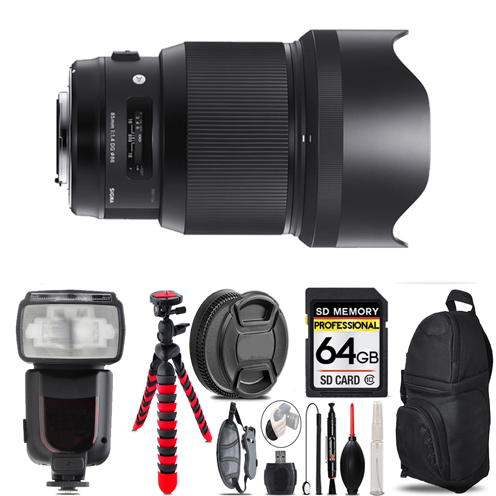 85mm f/1.4 DG HSM Art Lens for Nikon F- 64GB Accessory Kit *FREE SHIPPING*