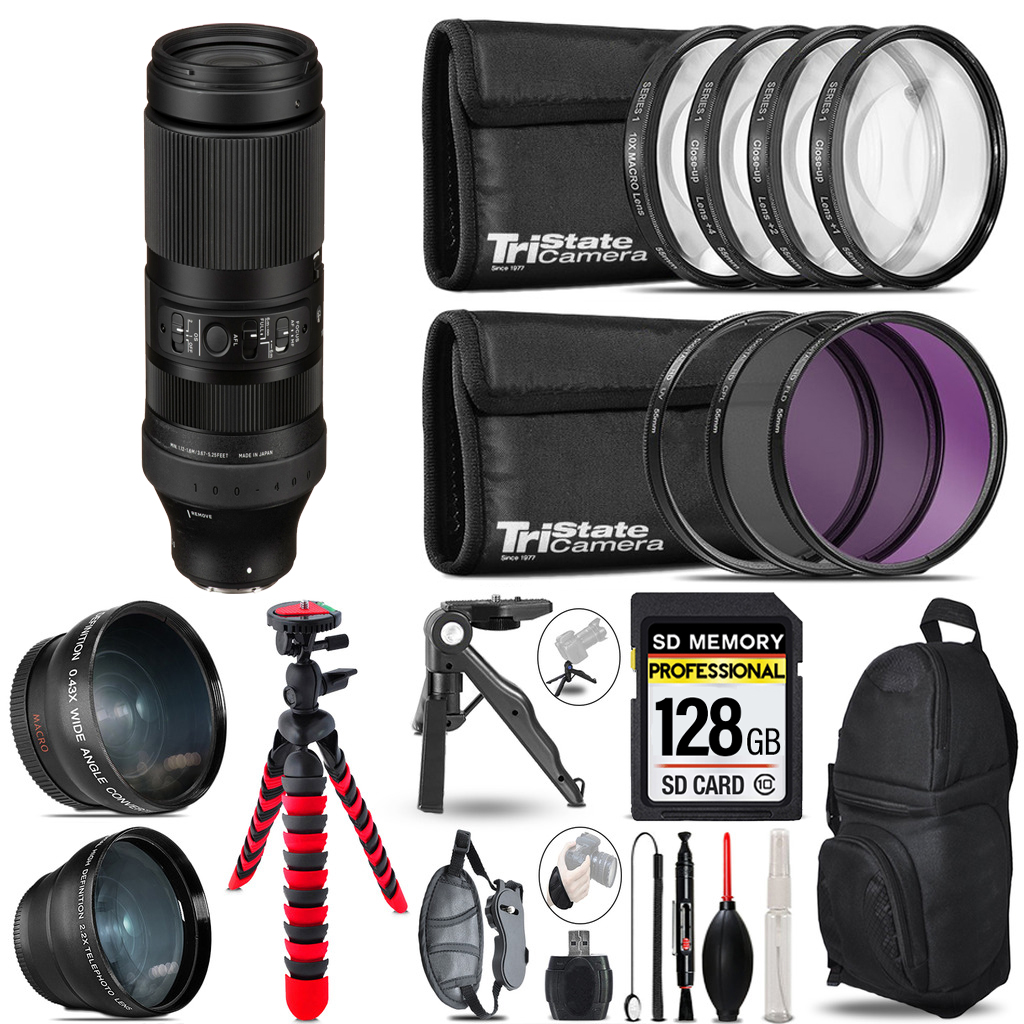 100-400mm f/5-6.3 DG DN OS Lens for Sony 3 Lenses+Tripod +Backpack -128GB *FREE SHIPPING*