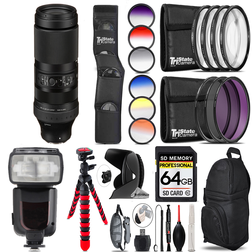 100-400mm f/5-6.3 DG DN OS Lens for Sony E+13 Piece Filter&More-64GB Kit *FREE SHIPPING*
