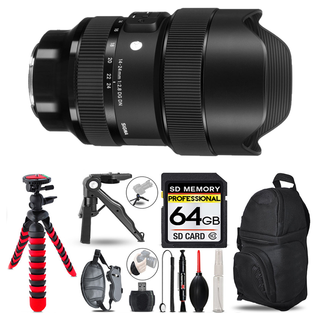 14-24mm f/2.8 DG DN Lens for Sony+ Tripod+Backpack -64GB Accessory Bundle *FREE SHIPPING*