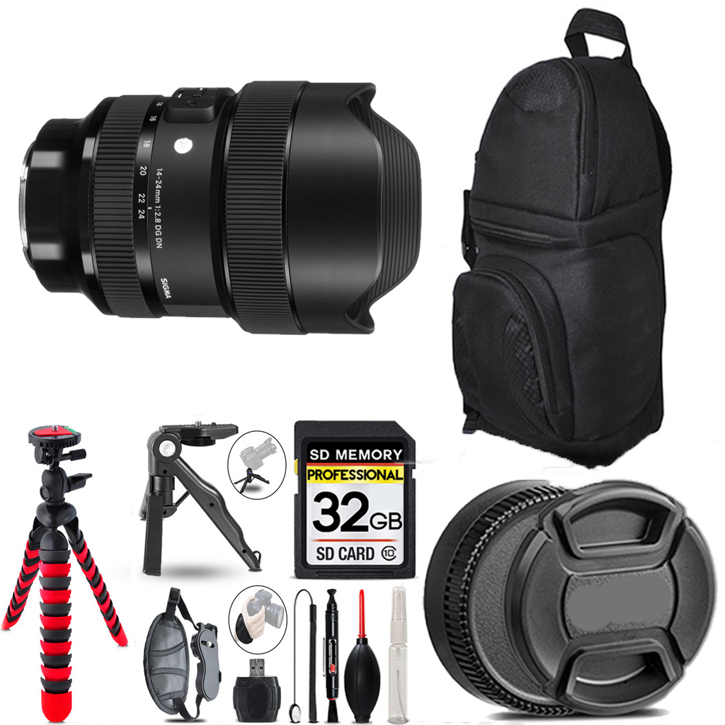 14-24mm f/2.8 DG DN Lens for Sony+ Tripod+Backpack -32GB Accessory Bundle *FREE SHIPPING*