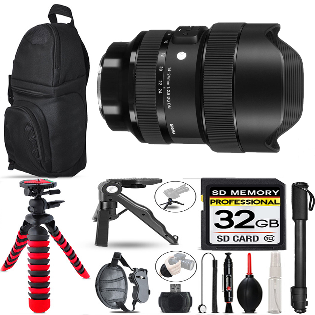 14-24mm f/2.8 DG DN Lens for Sony E + Tripod +Backpack-32GB Special Bundle *FREE SHIPPING*