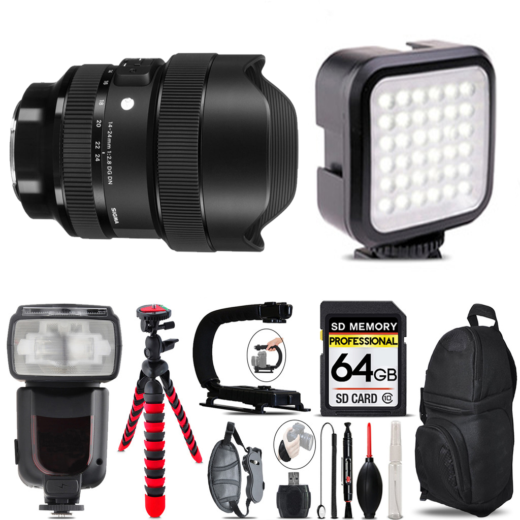 14-24mm f/2.8 DG DN Lens for Sony E  +LED Light - 64GB Accessory Bundle *FREE SHIPPING*