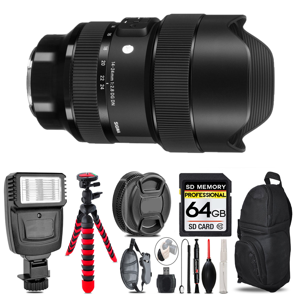 14-24mm f/2.8 DG DN Lens for Sony+Flash+Tripod & More -64GB Accessory Kit *FREE SHIPPING*