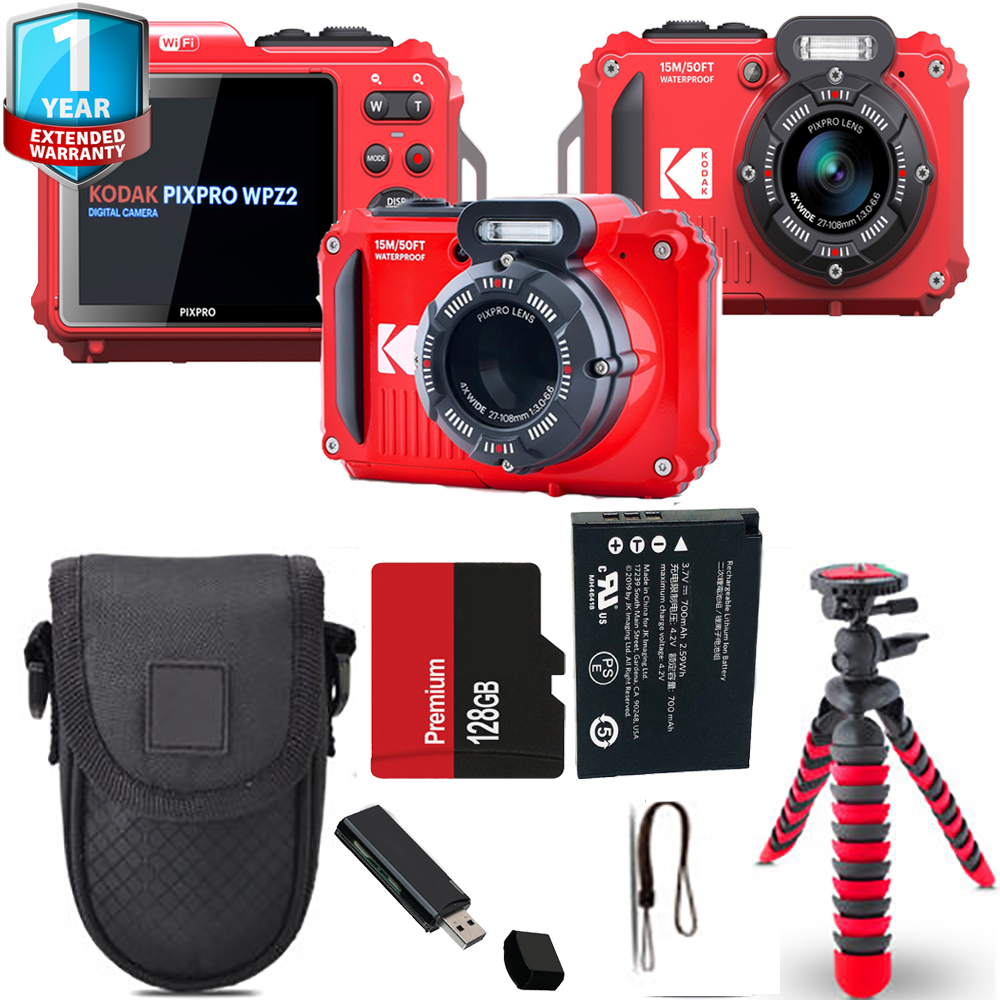 PIXPRO WPZ2 Digital Camera (Red) + Spider Tripod + Case+ 1 Yr Warranty *FREE SHIPPING*