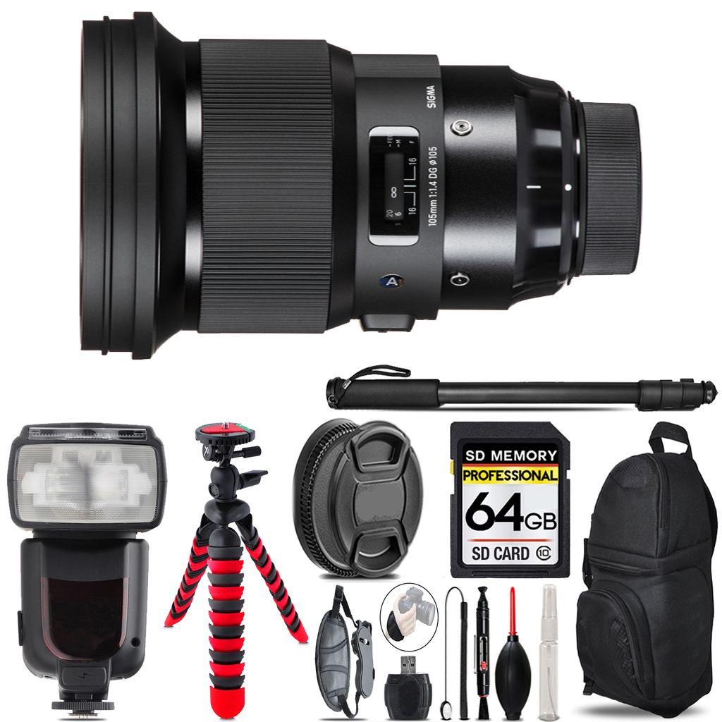 105mm f/1.4 DG HSM Art Lens for Sony E - 64GB Accessory Kit *FREE SHIPPING*