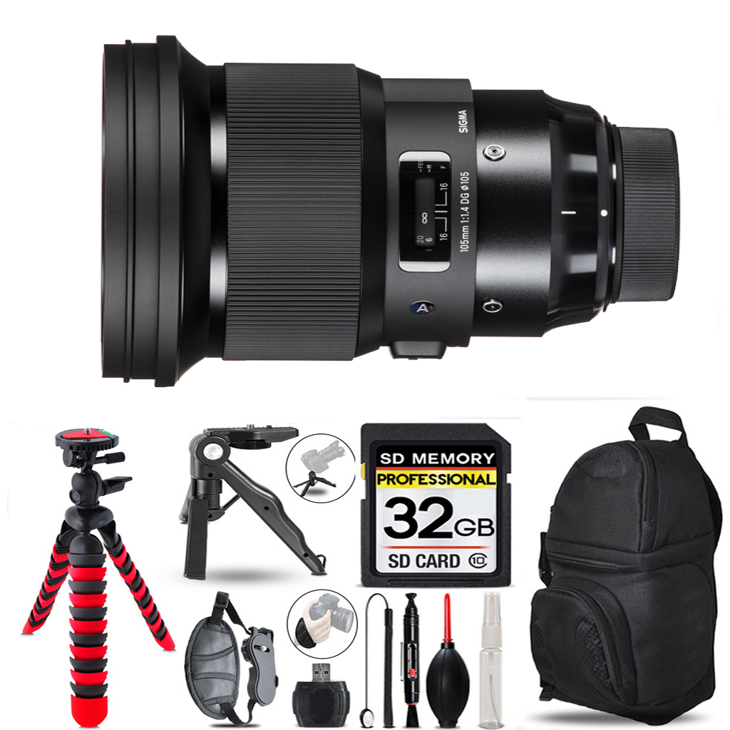 105mm f/1.4 DG Art Lens Sony E-+ Tripod + Backpack -32GB Accessory Bundle *FREE SHIPPING*