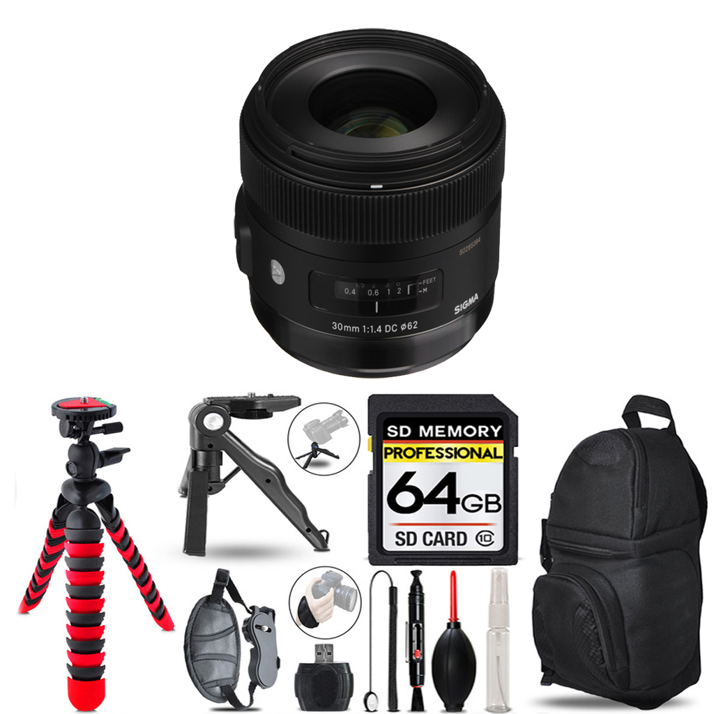 30mm f/1.4 DC HSM Lens Sony A + Tripod +Backpack- 64GB Accessory Bundle *FREE SHIPPING*