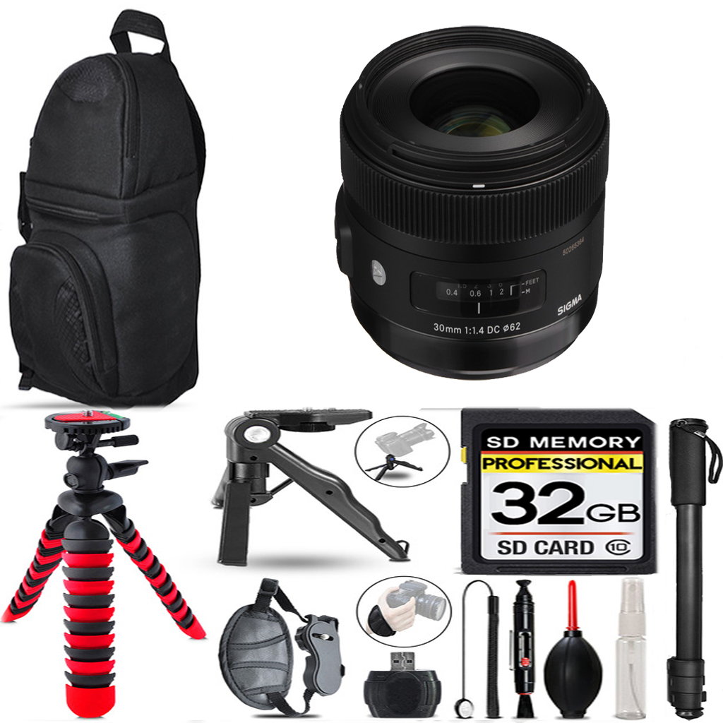 30mm f/1.4 DC HSM Lens Sony A + Tripod + Backpack -32GB Special Bundle *FREE SHIPPING*