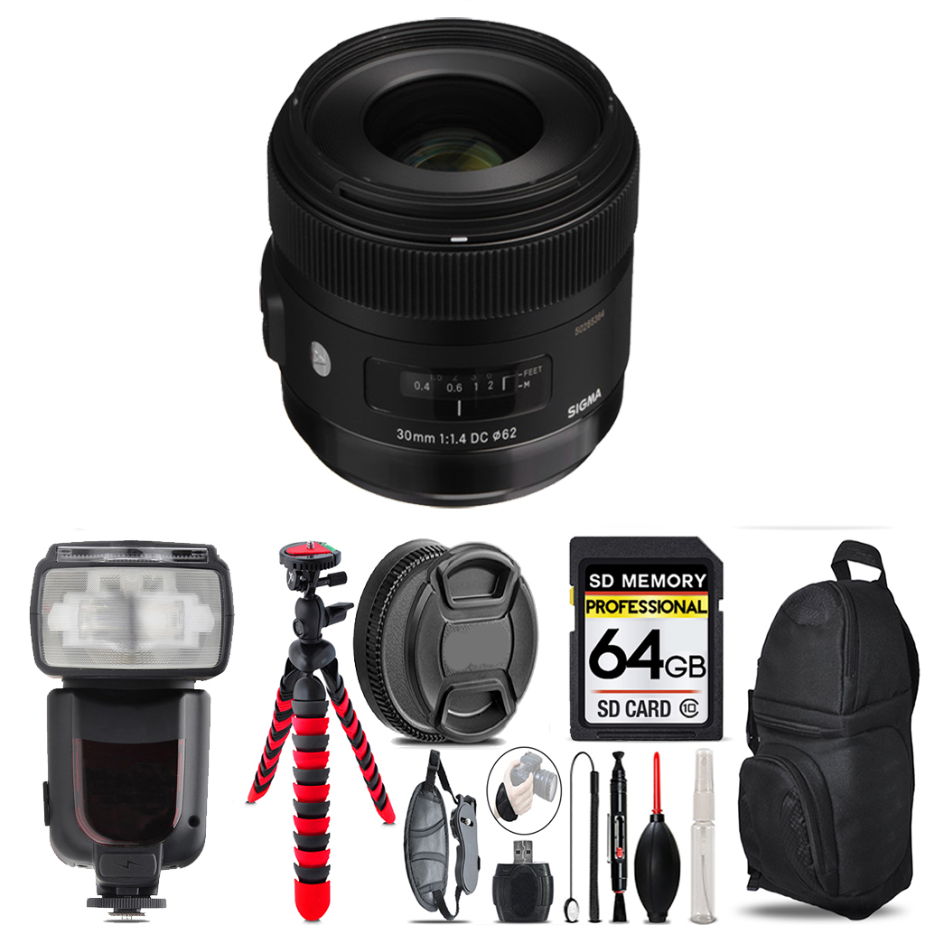 30mm f/1.4 DC HSM Art Lens for Sony A - 64GB Accessory Kit *FREE SHIPPING*