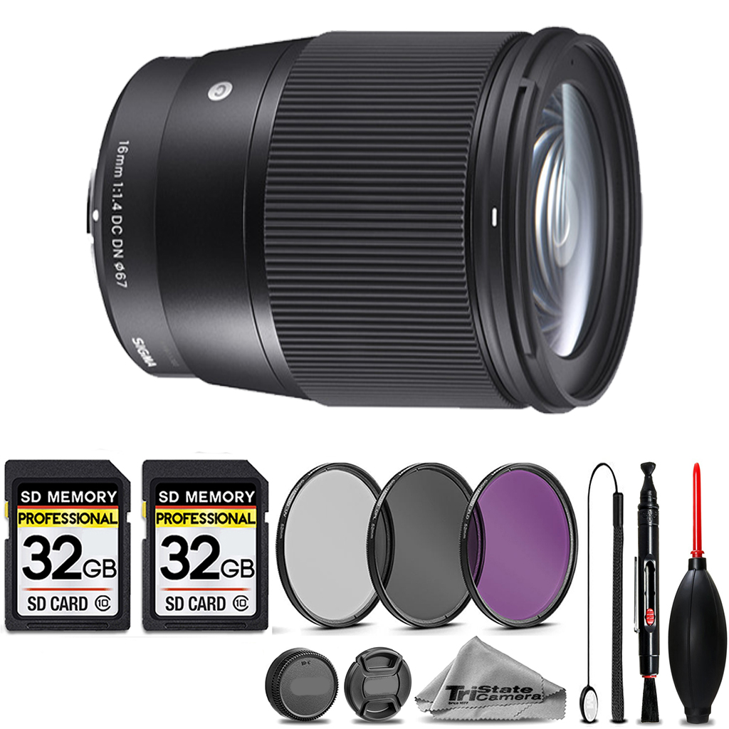 16mm f/1.4 DC DN Contemporary Lens Sony E+3 FILTER+64GB STORAGE BUNDLEKIT *FREE SHIPPING*
