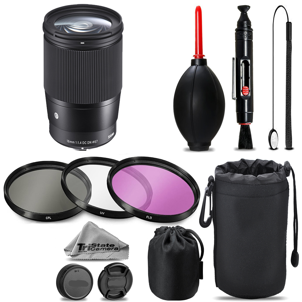 16mm f/1.4 DC DN Contemporary Lens Sony E +UV+FLD+CPL+Blower Brush- Kit *FREE SHIPPING*