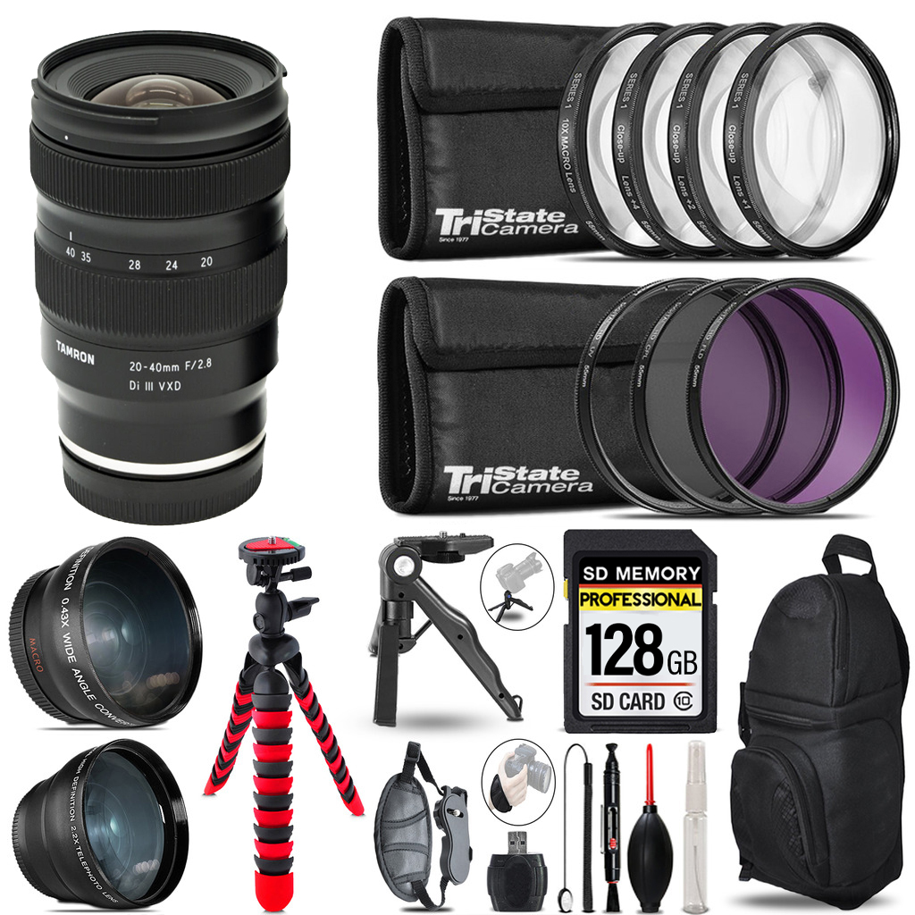 20-40mm f/2.8 Di III VXD Lens for Sony E 3 Lenses+Tripod +Backpack -128GB *FREE SHIPPING*