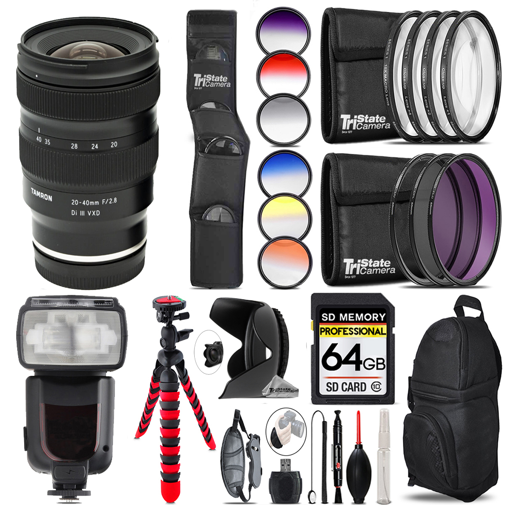 20-40mm f/2.8 Di III VXD Lens for Sony E+13 Piece Filter&More-64GB Kit *FREE SHIPPING*