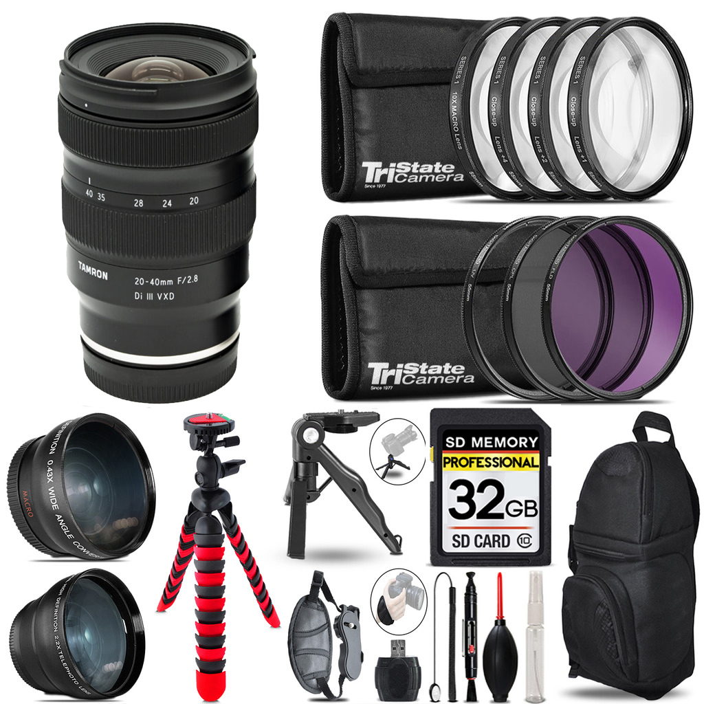 20-40mm f/2.8 Di III VXD Lens for Sony E- 3 Lens+Tripod+Backpack- 32GB *FREE SHIPPING*