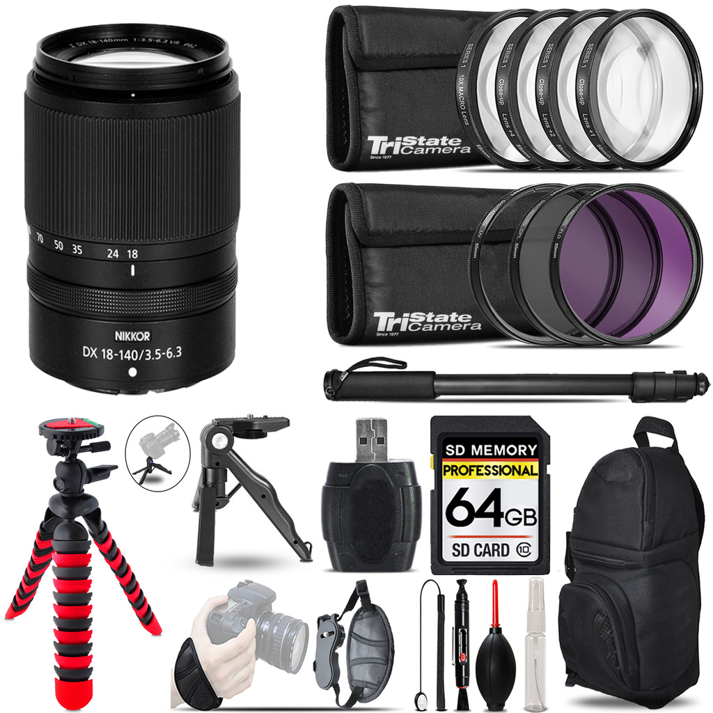 NIKON | NIKKOR Z DX 18-140mm f/3.5-6.3 VR Lens +MACRO, 3 Piece