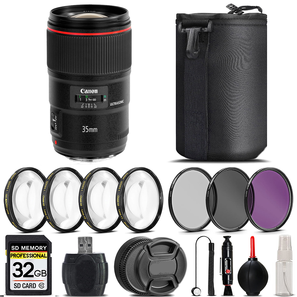 EF 35mm f/1.4L II USM Lens + 14-Piece Macro Kit - 32GB *FREE SHIPPING*