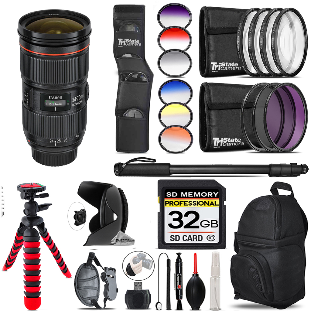 EF 24-70mm f/2.8L II USM Zoom Lens + 25-Piece Color Set - 32GB *FREE SHIPPING*